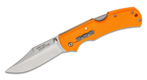 Cold Steel Double Safe Hunter Folding Knife 3.5" Clip Point Blade, Blaze Orange GFN Handles