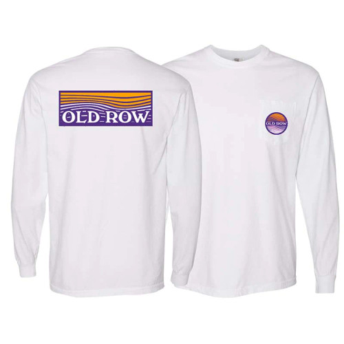 Old Row Collegiate Purple Waves Long Sleeve Tee