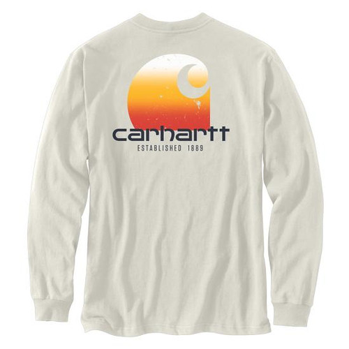 Carhartt Relaxed Fit Heavyweight Long-Sleeve Pocket C Graphic T-Shirt - Malt