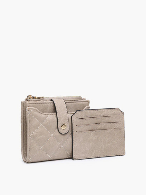 Jen & Co. Melody Quilted Wallet - Khaki