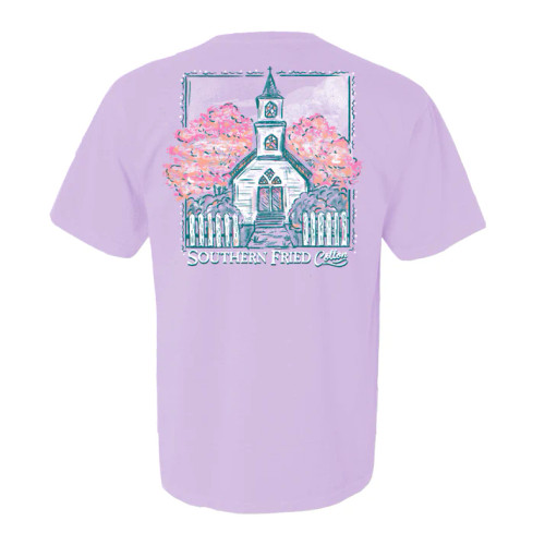Southern Fried Cotton Church Bells are Ringing Tee - Orchid