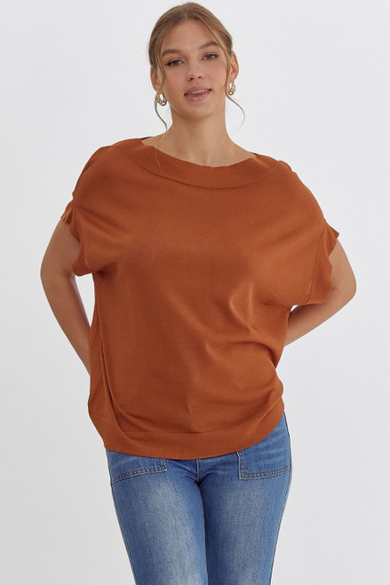 Entro Solid Boat Neck Top