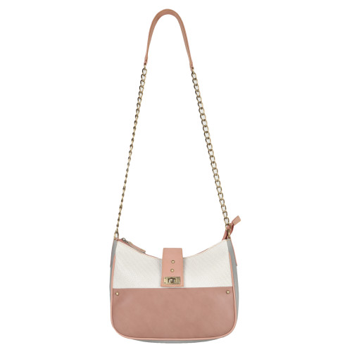 Vaan&Co Foxie Chloe Crossbody Bag with Top Closure in Nude