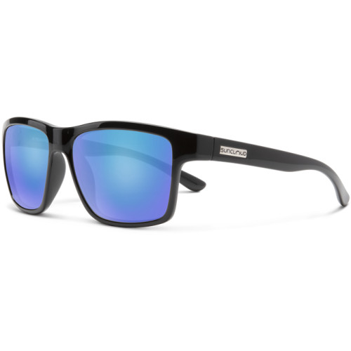 Suncloud A-Team Sunglasses - Black with Polarized Blue Mirror