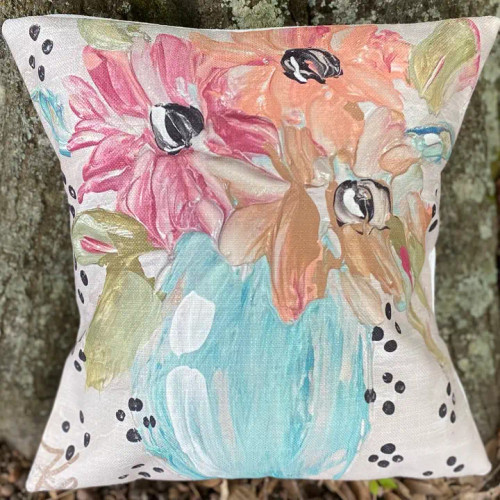 Southern Cotton Mill Ga Summer Floral Pillow