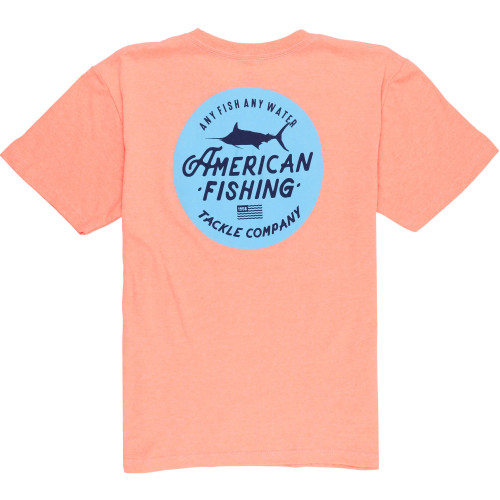 Aftco Youth Root Beer Short Sleeve T-Shirt-Neon Peach Heather