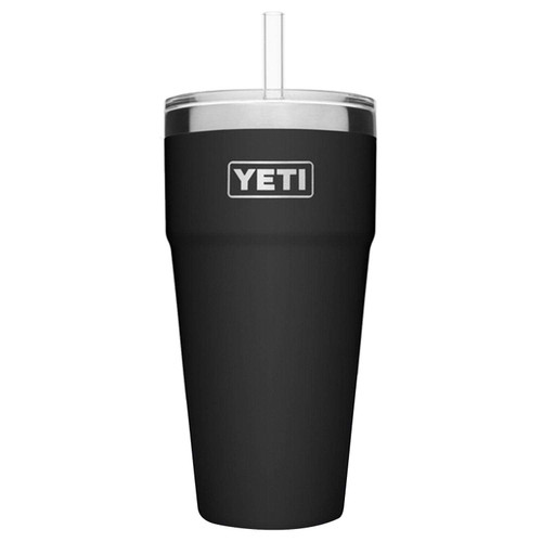 Yeti - 26 oz Rambler Stackable Cup with Straw Lid Black