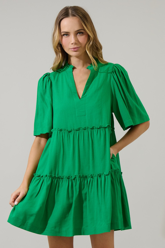 dress women knee length Yellow Knee-Length Dress | Tranquil Threads