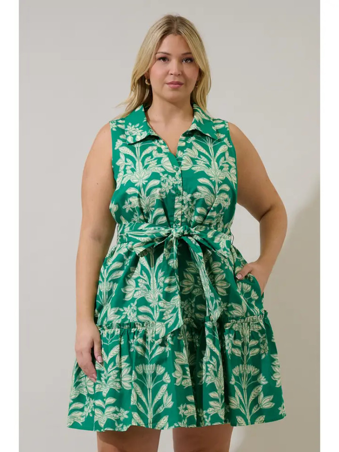 sim and sam green dress Green Floral 3/4 Slv Dress – Peacocks & Pearls Lexington
