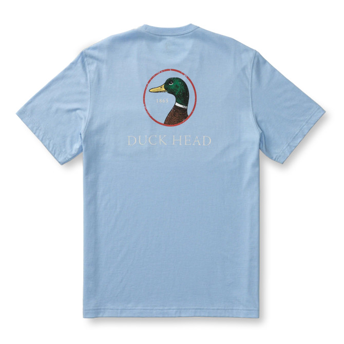 Duck Head Logo Short Sleeve T-Shirt - Serenity Blue Heather
