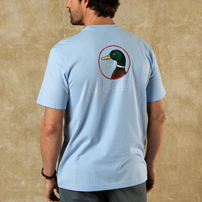 Duck Head Logo Short Sleeve T-Shirt - Serenity Blue Heather