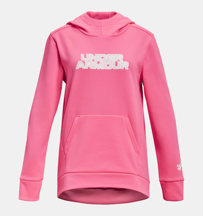 Under Armour Fleece Branded Girls' Hoodie - Pink Punk