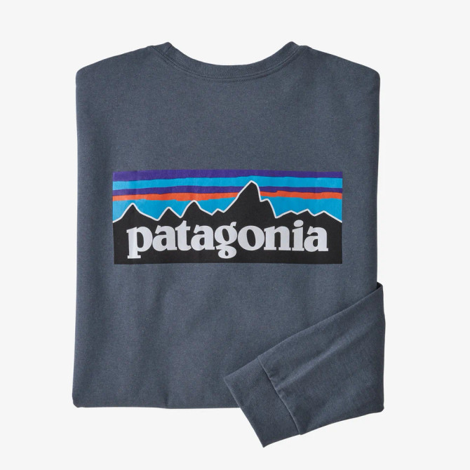 Patagonia Men's Long Sleeve p-6 Logo Responsibili-Tee-Plume Grey