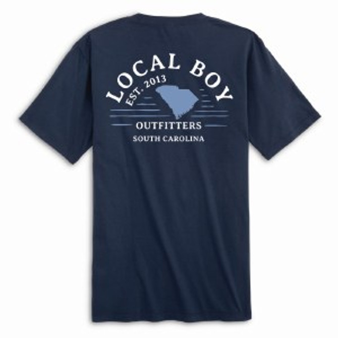 Local Boy State Lines SC Tee - China Blue