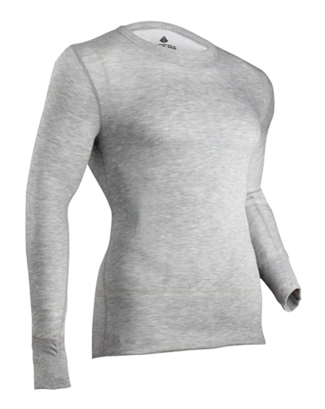 Indera Men's 2 Layer Merino Performance Crew Grey Indera Men's 2 Layer Merino Performance Crew Grey
