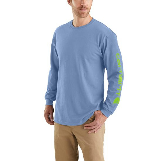 Carhartt Men's Long Sleeve Logo T-Shirt-Skystone