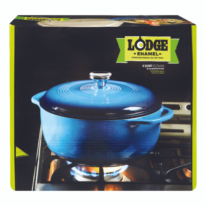 Lodge Logic Cast Iron Dutch Oven 6 Quart Blue