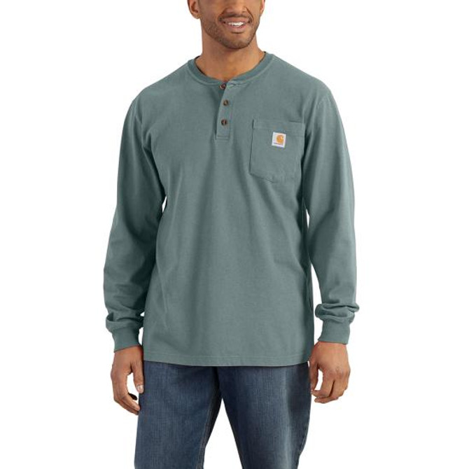 Carhartt Long Sleeve Henley T-Shirt-Sea Pine Heather