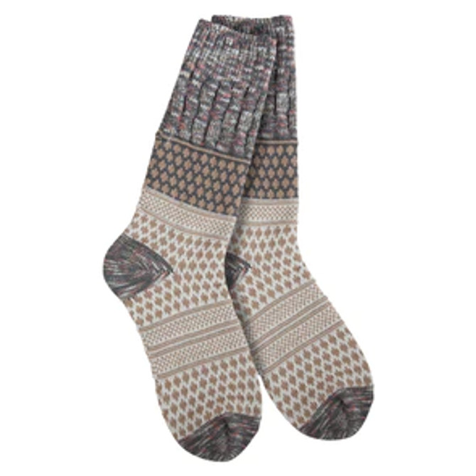 World's Softest Socks Women's Gallery Textured Crew- Smokey Multi