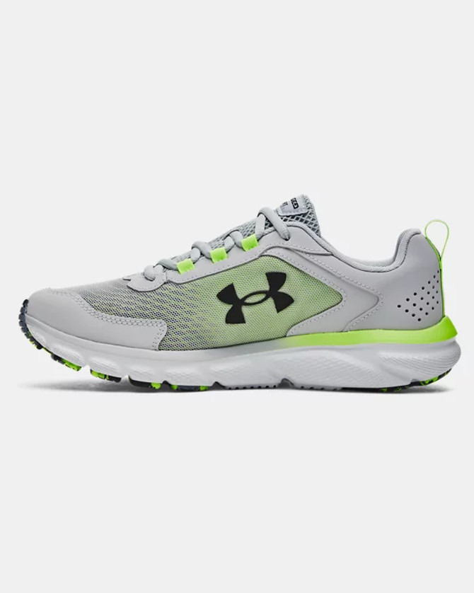 Under Armour Men's Charged Assert 9 Running Shoe- Mod Grey/Lime Surge/Black