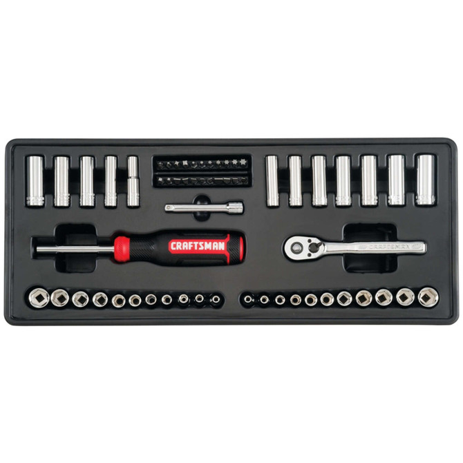 Craftsman 1/4 and 3/8 in. drive Metric and SAE 6 and 12 Point Mechanic's Tool Set 104 pc