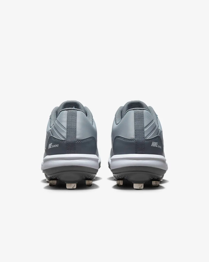 Nike Men's Alpha Huarache Varsity 4 Low Cleats- Wolf Grey