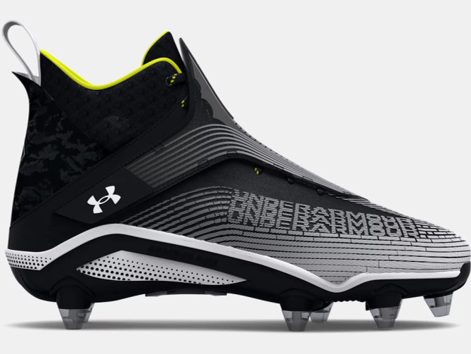 Under Armour Men's Highlight Hammer D Cleats- Black/Black/White