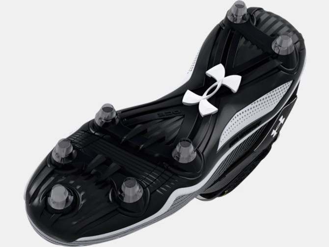 Under Armour Men's Highlight Hammer D Cleats- Black/Black/White