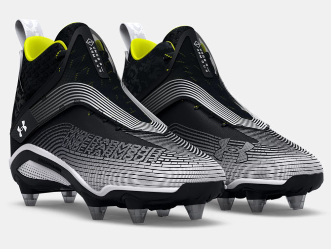 Under Armour Men's Highlight Hammer D Cleats- Black/Black/White