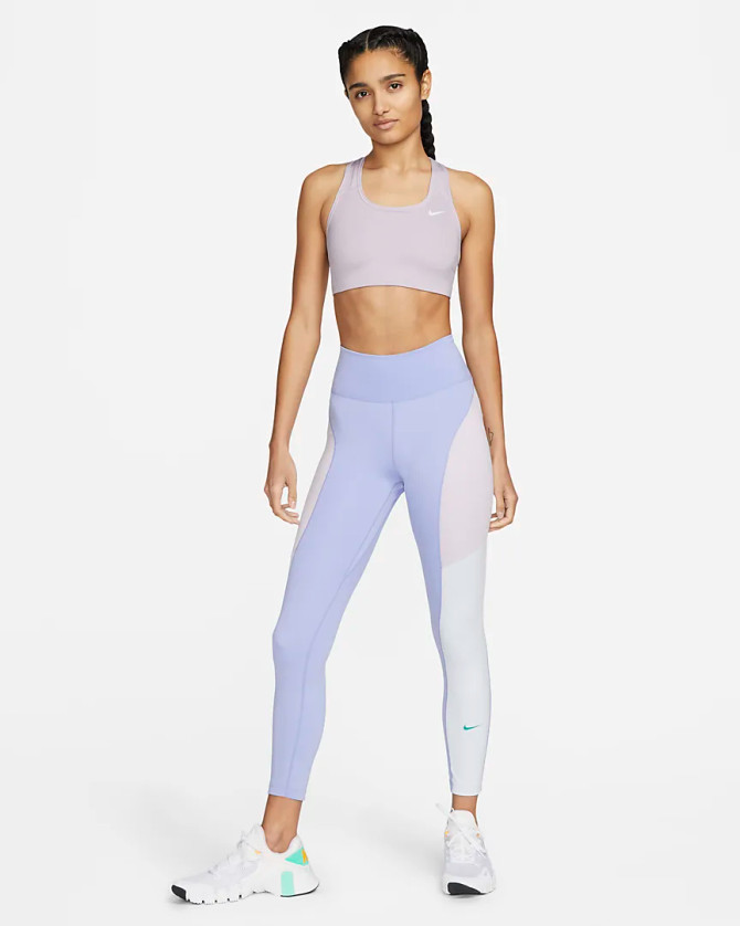Nike Swoosh Women's Medium-Support Non-Padded Sports Bra - Doll/White