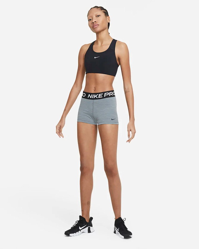 Nike Women's 3" Pro Shorts- Smoke Grey/Heather/Black