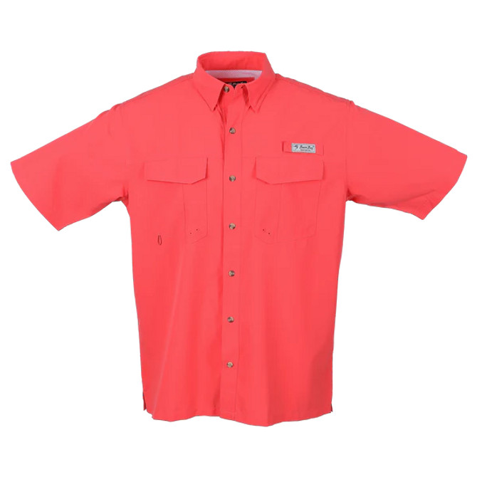 Bimini Bay Flats V Men's Short Sleeve Featuring Bloodguard Plus - Cayenne