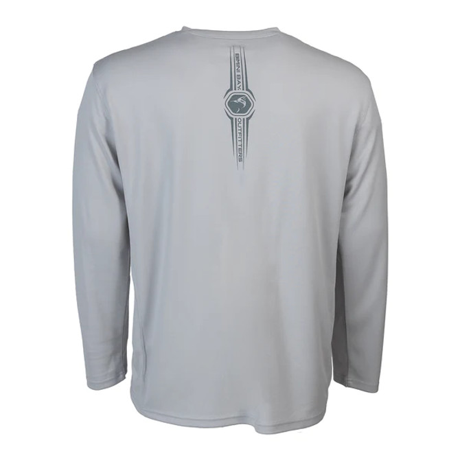 Bimini Bay Cabo Crew V Men's Long Sleeve Shirt Featuring BloodGuard Plus - Gray Light