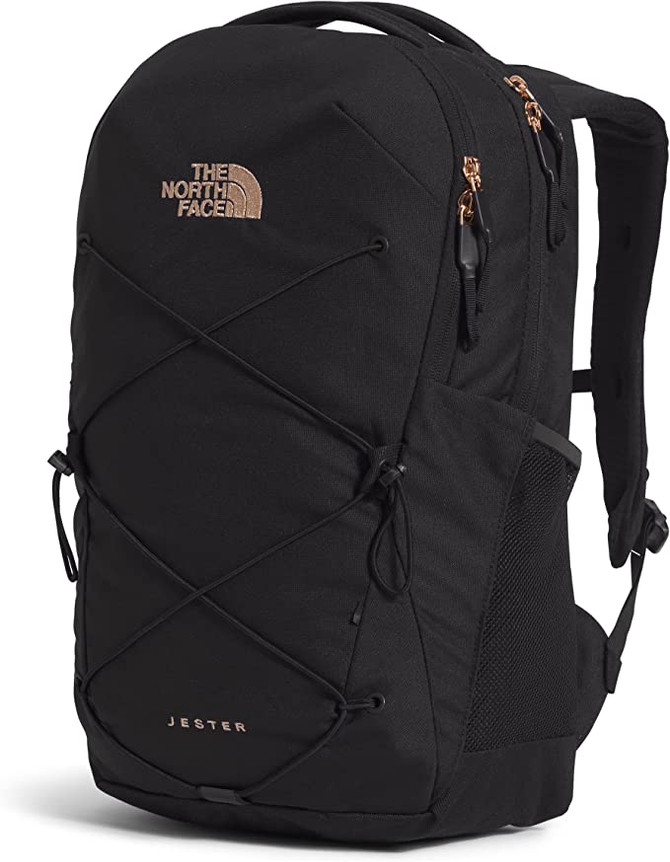 The North Face Women's Jester Backpack- Black/Burnt Coral Metallic