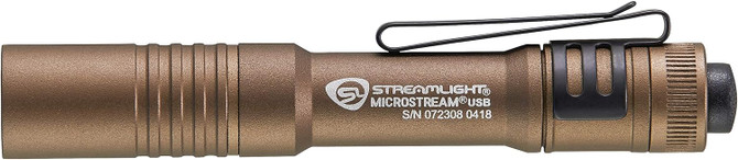 Streamlight 66608 MicroStream 250-Lumen EDC Ultra-Compact Flashlight with USB Rechargeable Battery Coyote