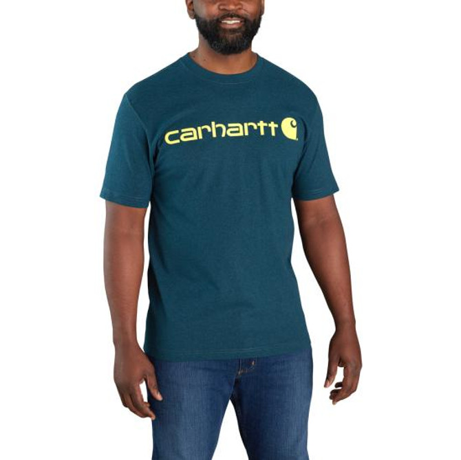 Carhartt Short Sleeve Logo T-Shirt - Night Blue Heather