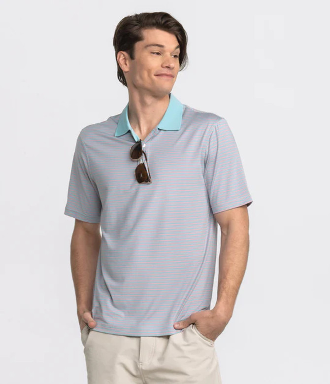 Southern Shirt Starboard Stripe Polo - Tropical Paradise
