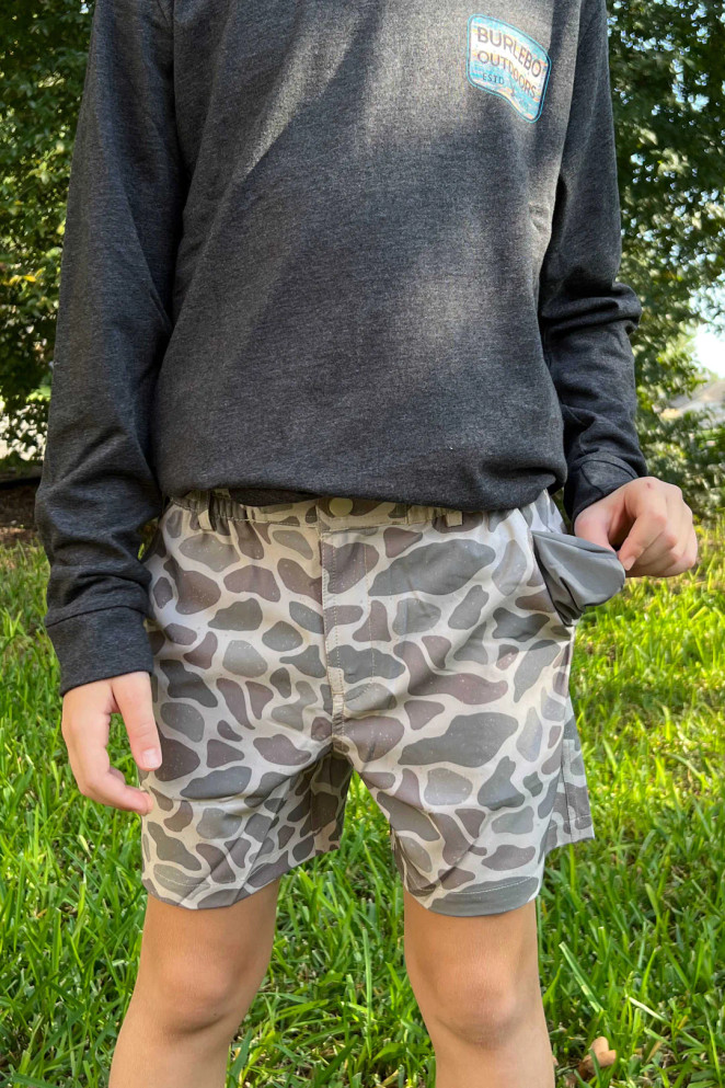 Burlebo Youth Everyday Shorts - Classic Deer Camo