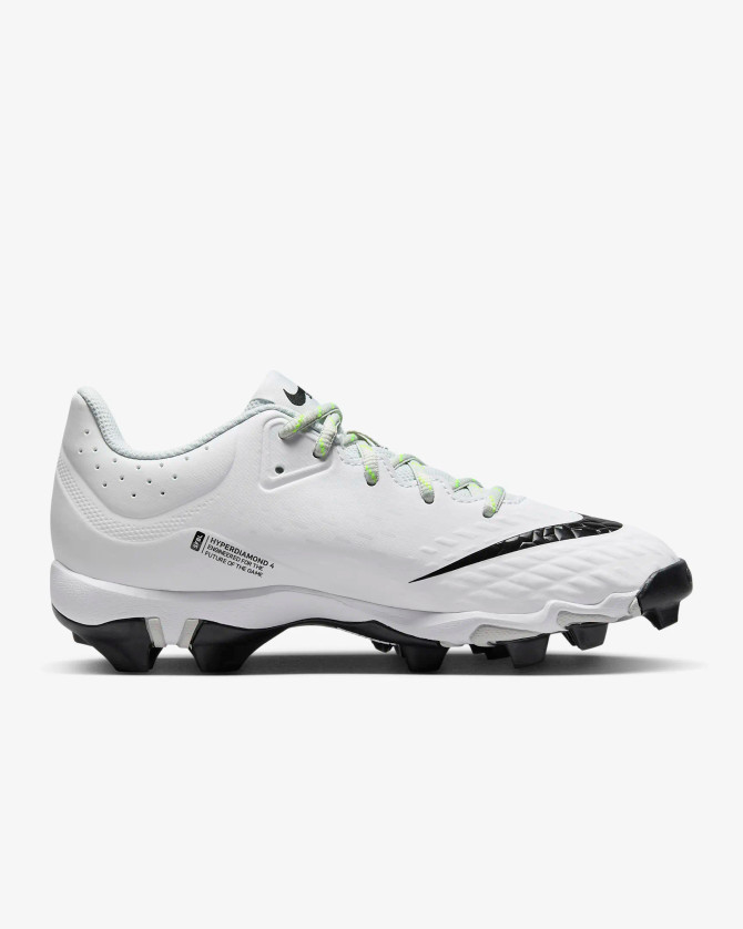 Nike Women's Hyperdiamond 4 Keystone Softball Cleats - White/Black-Photon Dust-Volt