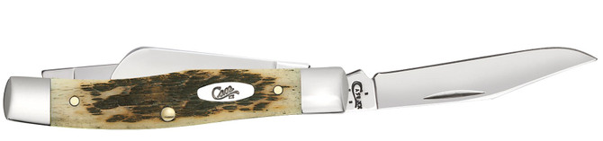 Case Knives Peach Seed Jig Amber Bone CS Medium Stockman with Pen Blade