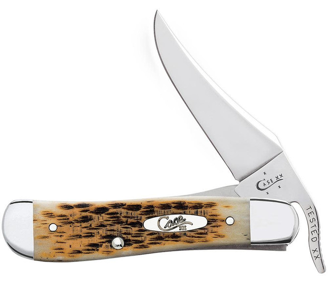 Case Knives Peach Seed Jig Amber Bone RussLock