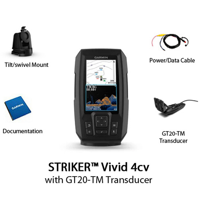 Garmin Striker Vivid 4cv Fishfinder with GT20-TM