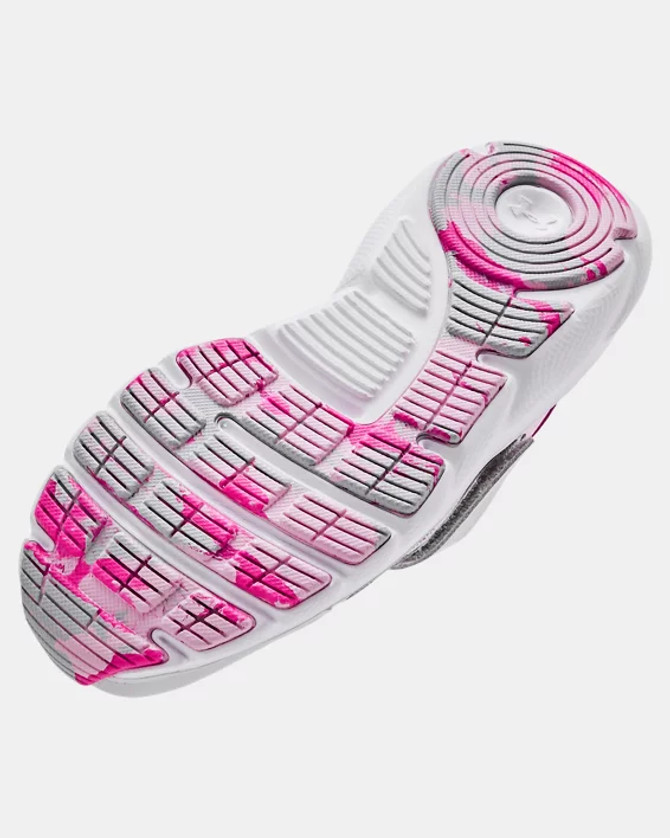Under Armour Girls' Pre-School Assert 9 AC Running Shoes- Halo Grey/ Rebel Pink