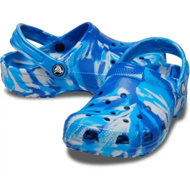 Crocs Toddler Classic Marbled Clog - Blue Bolt/Multi