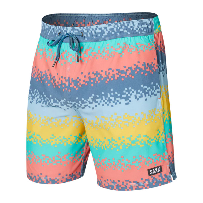 Saxx Men's Oh Buoy 2N1 Stretch Volley 7" - Tech Rec Stripe Multi