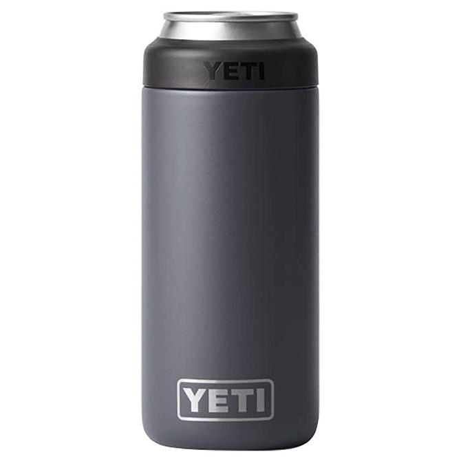 YETI Rambler 12 oz Colster Charcoal BPA Free Slim Can Insulator