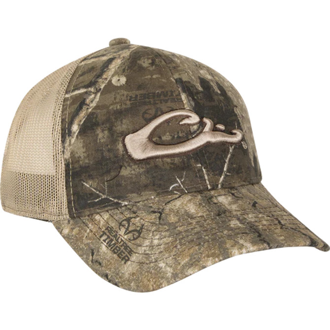 Drake 6 Panel Camo Mesh Back Cap - Realtree Timber