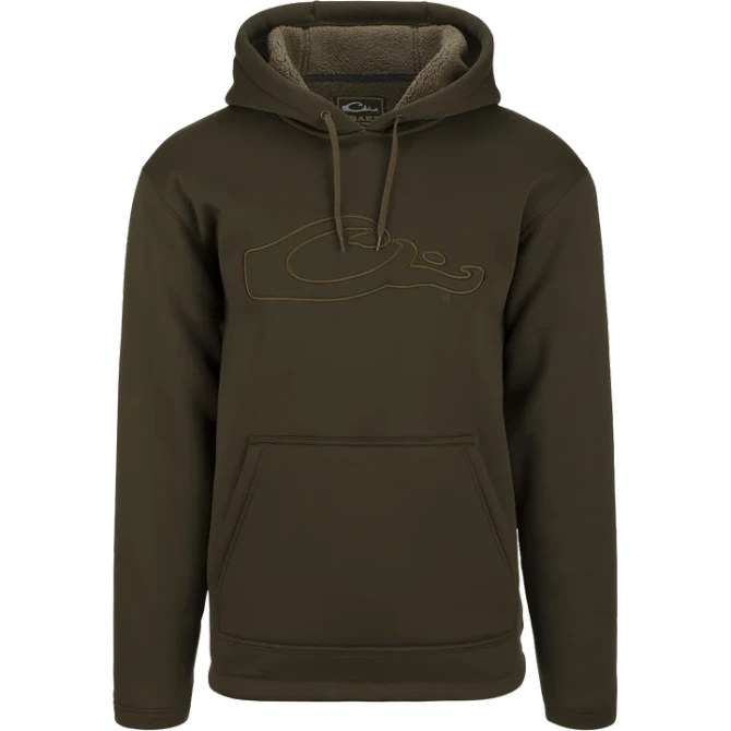 Drake LST Silencer Fleece-Lined Hoodie - Green Timber