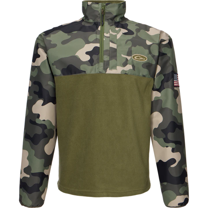 Drake Waterfowl 1/4 Zip Refuge Eqwader - Woodland Camo Drake Waterfowl 1/4 Zip Refuge Eqwader - Woodland Camo