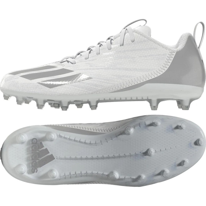 Adidas Men's Adizero Spark Football Cleats - Cloud White/Silver Metallic/Cloud White